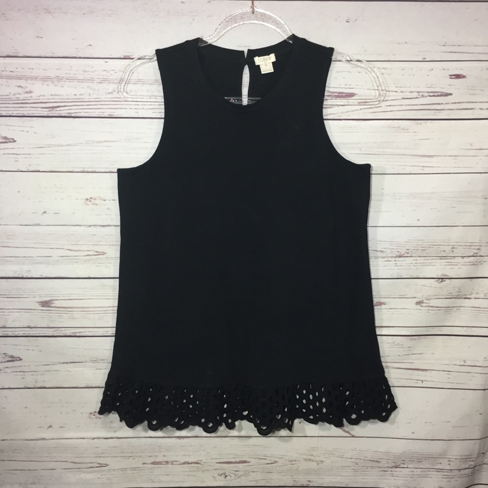 J. Crew Sleeveless Crochet Hem Blouse sz XS
